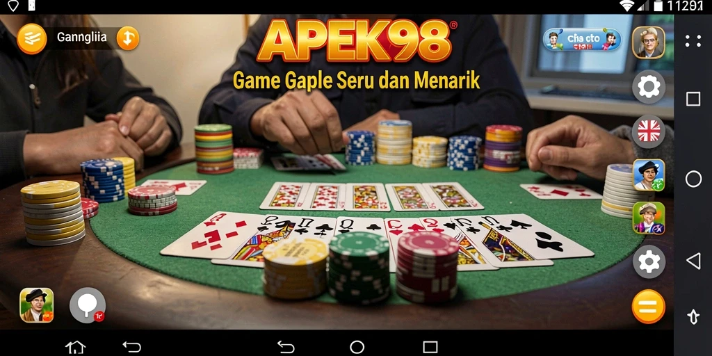 Tampilan gameplay APEK88 saat bermain Gaple dengan teman.