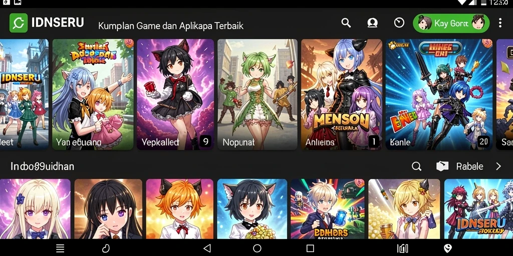 Tampilan utama gameplay IDNSERU yang menarik dan penuh warna.