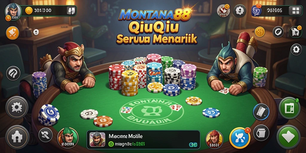 Tampilan menarik dari gameplay MONTANA88 dalam permainan QiuQiu.