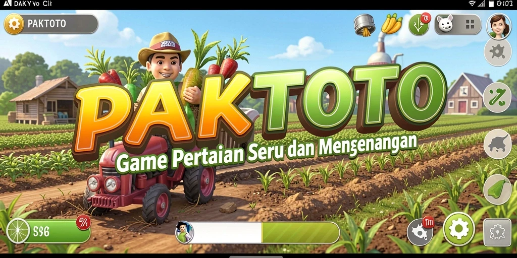 Screenshot utama PAKTOTO yang menunjukkan gameplay pertanian yang menarik.