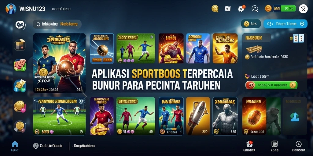 Tampilan permainan sportsbook di aplikasi WISNU123 dengan antarmuka intuitif.